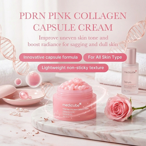 Crema Facial Hidratante Ligera Medicube con Cápsulas de Colágeno Rosa PDRN para Hidratación y Reparación de la Piel - Product Image 5