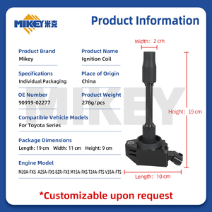MIKEYA 9091902277 Set di Bobine di Accensione per <span class=keywords><strong>Toyota</strong></span> <span class=keywords><strong>C</strong></span>-<span class=keywords><strong>HR</strong></span> RAV4 Alphard Frontlander Granvia Highlander Sequoia M20A-FXS A25A-FXS - Product Image 3