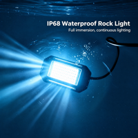 Lampe de roche 108 LED tout métal rechargeable 3 heures, étanche IP68, éclairage 3 côtés, interrupteur de guidon tout-terrain, batterie externe