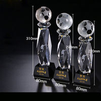 NOUVEAU trophée de gravure laser 3D trophée de cristal de football personnalisé