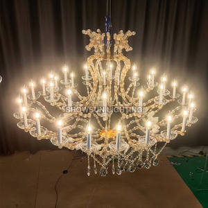 Colgante grande <span class=keywords><strong>de</strong></span> oro para decoración <span class=keywords><strong>de</strong></span> hotel y boda, candelabro <span class=keywords><strong>de</strong></span> <span class=keywords><strong>cristal</strong></span> <span class=keywords><strong>de</strong></span> lujo moderno para el hogar, sala <span class=keywords><strong>de</strong></span> estar - Product Image 4