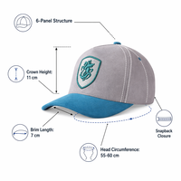 Gorras de Béisbol de Mezclilla de 5 Paneles, Deportivas, de Alto Rendimiento, con Bordado Personalizado de Alta Calidad, Ajustables para Uso en Exteriores, con Bloques de Color