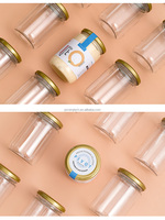Récipient en plastique transparent de qualité alimentaire de 10oz pour emballage de sauce avec couvercle à vis pot Mason à condiments hermétique pour stockage de vinaigrette