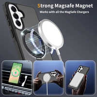 Étui de luxe magnétique pour téléphone portable avec support anneau et coque arrière douce au toucher effet seconde peau pour A57 avec coussin d'air intégré