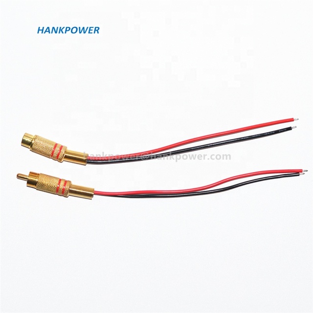 Customized RCA Male/Female Plug to Open End Cable Gold Plated RCA Connector Audio Cable