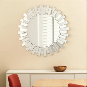 Specchio da Parete Decorativo in Vetro Stile Art Déco con Cornice Radiale Stratificata <span class=keywords><strong>per</strong></span> Soggiorno e Camera da Letto Moderni - Product Image 5