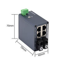 Transceiver Serat Optik Mini Industri ATD-IDS2F4E-SC Din Rail Outdoor 9-57V 100Mbps Media Converter 4 Port RJ45 2 SC