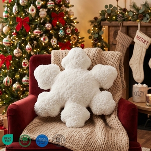 Coussins décoratifs <span class=keywords><strong>de</strong></span> Noël <span class=keywords><strong>en</strong></span> <span class=keywords><strong>forme</strong></span> <span class=keywords><strong>de</strong></span> flocon <span class=keywords><strong>de</strong></span> neige <span class=keywords><strong>blanc</strong></span> <span class=keywords><strong>de</strong></span> haute qualité, coussins décoratifs pour la décoration <span class=keywords><strong>de</strong></span> la maison - Product Image 1