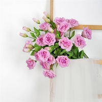 Fleurs décoratives en soie LUYI de qualité supérieure, fausses fleurs de campanule chinoises, 3 têtes, fleurs en forme de ballon, décoration de centre de table, fleurs au toucher réel