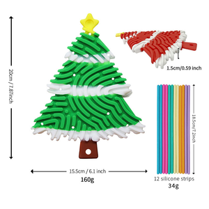 Factory Direct Sensory Fidget Toys Stress Relief Tablero de actividad sensorial con 12 piezas Tiras de silicona Juguetes sensoriales para niños con TDAH - Product Image 4