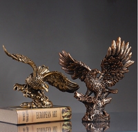 Ornement en résine d'aigle bronze Art Déco, animal, écologique, décoration de table de salon, cadeau multifonctionnel