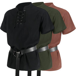 Camicia da <span class=keywords><strong>uomo</strong></span> di alta qualità moda fasciatura manica corta <span class=keywords><strong>medievale</strong></span> rinascimentale camicia gotica per gli uomini - Product Image 1