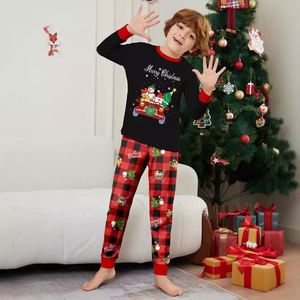Pijamas Térmicos para Mujer, Ropa de Dormir con Estampado de Muñeco de Nieve y Árbol de Navidad, Ropa de Casa con Logotipo Frontal para Niños - Product Image 5