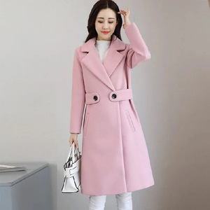 <span class=keywords><strong>Manteau</strong></span> en laine <span class=keywords><strong>mi</strong></span>-longue pour <span class=keywords><strong>femme</strong></span>, style coréen tendance, coupe ajustée, décontracté, pour l'automne et l'hiver, design amincissant et élégant - Product Image 4