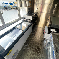 ONLYWE Camion de restauration entièrement équipé Chariot de hot-dogs USA Remorque de nourriture personnalisée avec équipements complets de cuisine de restaurant