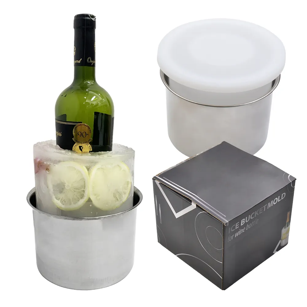 DIY Flower Fruits Holiday Decoration Wine Bottle Ice Chiller Mold Champagne Ice Bucket for Party and Wedding