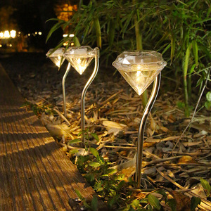 Lampes solaires de jardin en forme de diamant, éclairage décoratif extérieur étanche à LED, alimenté par l'énergie solaire, pour cour, patio, jardin - Product Image 2
