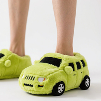 Chaussons d'intérieur en peluche de qualité professionnelle, modèle voiture, doux, chauds, en coton pour l'hiver, pour femmes et hommes, chaussons de voiture en peluche de marque
