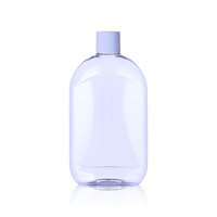 Bouteille en plastique PET de forme ovale plate de 500 ml avec bouchon à vis, adaptée aux nettoyants pour sols, aux liquides vaisselle et aux autres produits liquides