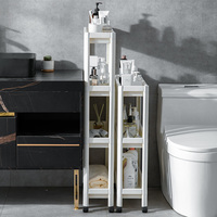 Chariot de rangement à 4 niveaux pour cuisine et salle de bain, chariot de service à roulettes, organisateur de rangement, étagère d'angle en plastique