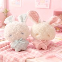 Pendentif en peluche Tengle mignon et réconfortant en forme de lapin ange avec rembourrage en coton PP, breloque de sac unisexe, décoration - Cadeau idéal