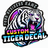 Autocollant en vinyle personnalisé XGS DECAL, motif tigre, néon, Esport, découpé, imperméable, résistant aux UV, garantie de 6 mois, pour porte, voiture, fenêtre, ordinateur portable