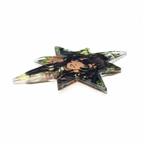 Support en acrylique écologique en forme d'étoile, motif cristal taillé, thème floral, fille de dessin animé Kawaii aux cheveux violets, ornement de bureau, décoration mignonne, cadeau