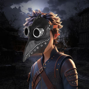 Haute qualité Halloween médiéval noir <span class=keywords><strong>peste</strong></span> docteur Latex <span class=keywords><strong>oiseau</strong></span> bouche bec masques Punk vapeur bec <span class=keywords><strong>masque</strong></span> pour les fêtes - Product Image 1