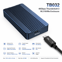 Boîtier SSD NVMe M.2 Thunderbolt 4 3 40 Gbit/s sans outil PCIe Gen4x4 en aluminium Type C 8 To externe pour ordinateur portable Mac