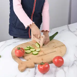PUSELIFE Customized Hot Sale Eco-Friendly Kid Wood Knife Wooden Knife for Kids Safe Cutting Chopper