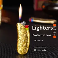 J6 Banana Gold pour étui de briquet en métal, carburant au butane, cadeau d'affaires, vente en gros
