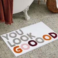 Alfombra de Baño Divertida y Bonita FIGOO-Naked, Alfombra Suave y Esponjosa con Diseño de Arcoíris Azul, Decoración para Ducha, Alfombra Lavable Antideslizante con Diseño de 'Get Naked'