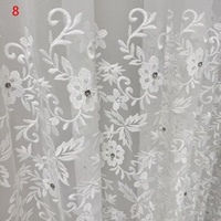 Fleur Style Européen Blanc Brodé Floral Sheer Polyester Tissu Tulle Rideau Pour Salon Chambre Cuisine Fenêtre