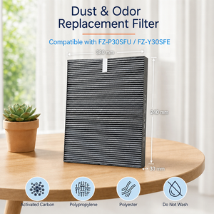 Filtre de remplacement pour <span class=keywords><strong>purificateur</strong></span> <span class=keywords><strong>d</strong></span>'<span class=keywords><strong>air</strong></span>, <span class=keywords><strong>prix</strong></span> usine, 3-en-1, composite H12 HEPA carbone, compatible avec les modèles FZ-P30SFU FP-P30U KC-830U - Product Image 2