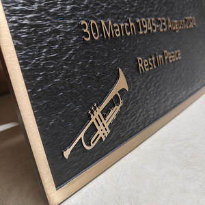Бронзовая гравированная мемориальная табличка с индивидуальной надписью, надгробный знак, похоронный металлический знак из алюминия - Product Image 6