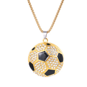 Conjunto de Collar y Pulsera Unisex de Acero Inoxidable y Bambú, Joyería para Aficionados al Fútbol, Estrella del Fútbol <span class=keywords><strong>CR7</strong></span>, Colgante con Dije Iced, Estilo Hip Hop - Product Image 2