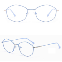 Nouvelle Arrivée Montures Optiques Métalliques Hexagonales Noires et Violettes Style Enfant RY6653, Montures de Lunettes Optiques Multicolores Couleurs Bonbon Vente en Gros