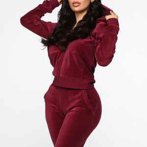 2020 New Arrival <strong>Top</strong> Quality Outfits <strong>Women</strong> <strong>Velvet</strong> 2 Piece Set <strong>Women</strong> Two Pieces Track Suits - Product Image 4