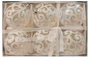 Vente en gros d'ornements de Noël suspendus en verre boule de Noël ornements de haute qualité arbre de Noël suspendus boule de décoration personnalisée - Product Image 5