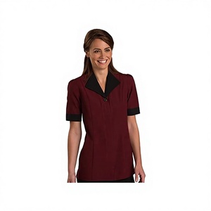 Uniforme pour le personnel hôtelier, chemise <span class=keywords><strong>de</strong></span> <span class=keywords><strong>travail</strong></span> en polyester avec poche avant profonde pour le personnel d'entretien ménager - Product Image 4