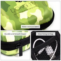 Vente chaude OEM Logo personnalisé Camouflage 7,5*7,5cm Boîte de rangement antichoc Haute qualité EVA et PU Étui rigide pour accessoires électroniques