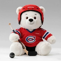 Ours polaire personnalisé mascotte de hockey peluche animal en peluche pour événement sportif souvenir cadeau de fan et promotion d'équipe