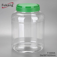 Pot plastique rond pour stockage de poudre, large contenant rond et droit de 2700ml pour nourriture en pet, transparent, de haute qualité