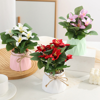 Ensemble de pots d'orchidées artificielles décoratives de style nordique avec une orchidée à sept têtes en boîte individuelle, décoration de table à domicile