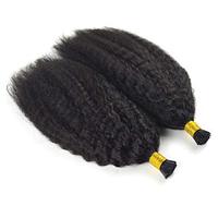 Extensions de cheveux naturels en gros, cheveux vierges bruts indiens, raides crépus, bouclés, à kératine, extensions de cheveux naturels à pointe I/K