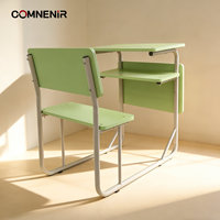 Bureau et chaise d'école professionnels à hauteur fixe, mobilier de classe robuste pour les établissements d'enseignement