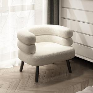 Poltrona relax per soggiorno, sedia da trucco per camera da letto, con applicazione multiuso per appartamento, casa, ufficio, sedie da interno in <span class=keywords><strong>pile</strong></span>. - Product Image 1