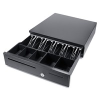 Cajón de Caja Registradora Metálico Negro OEM 405, con Cerradura de 3 Posiciones, Doble Voltaje, USB, Duradero, para Supermercado, Cajón de Efectivo Metálico para Punto de Venta