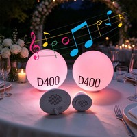 Lampe sphérique LED musicale à changement de couleur, lumière de nuit audio sans fil avec télécommande pour bar et événements