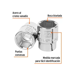 BOX 3 Douille 32 mm, 6 points, entraînement 3/4 po, TRUPER - Product Image 2